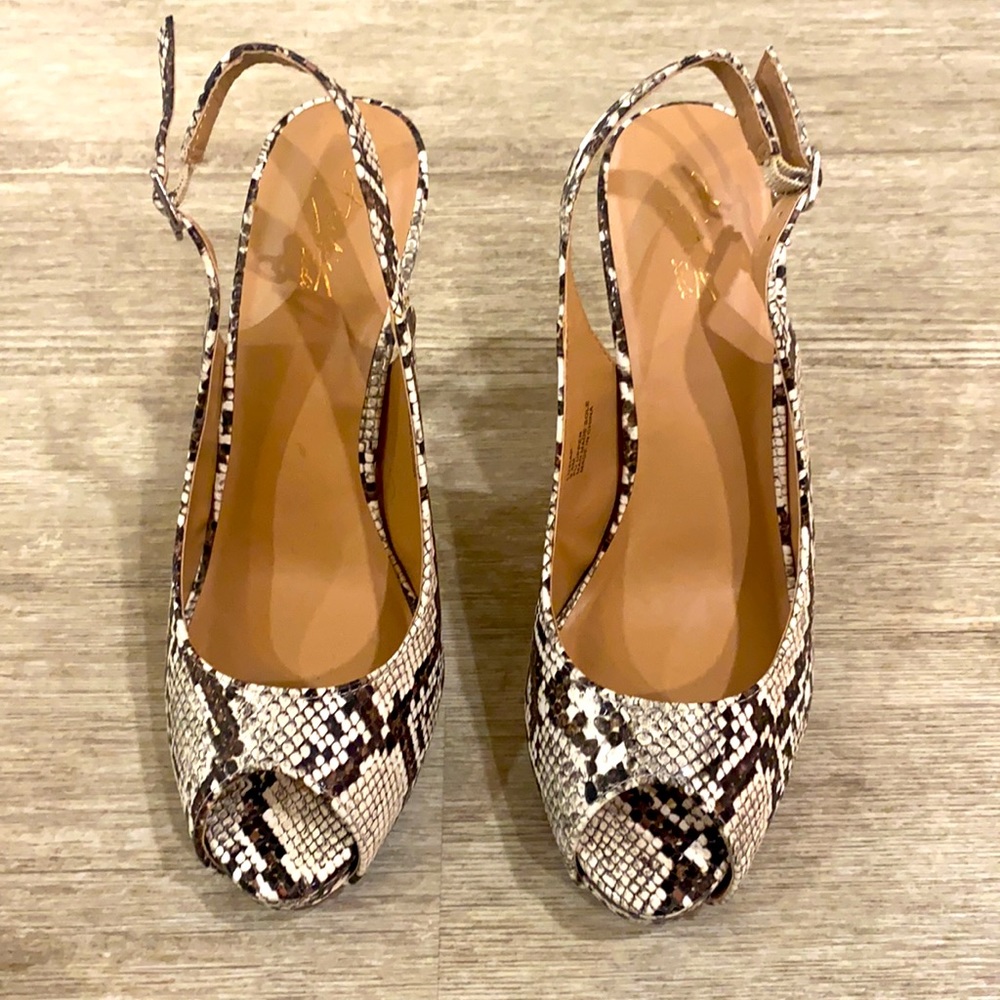 Thalia Sodi snake print shoes